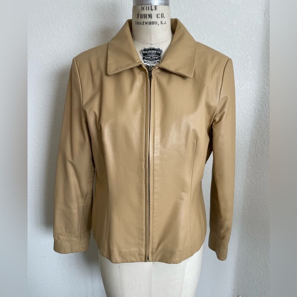 Preston & York - Vintage Cream Leather Jacket size L